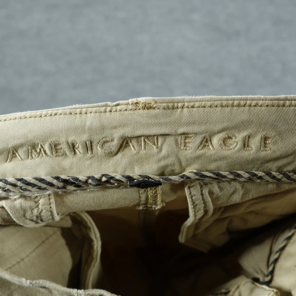 American Eagle Pants Mens 28x30 Khaki Tan Slim Fit Chino Stretch Cotton Blend